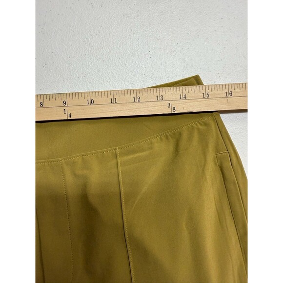 Athleta Brooklyn Heights Ankle Pants 8 Slim Travel Casual Mustard Mid Rise - Picture 10 of 11